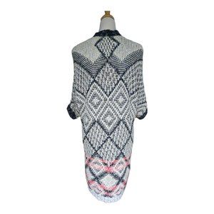 Carol Anderson for Cabi Boho Aztec Relaxed Fit Short Sleeve Cardigan Size M